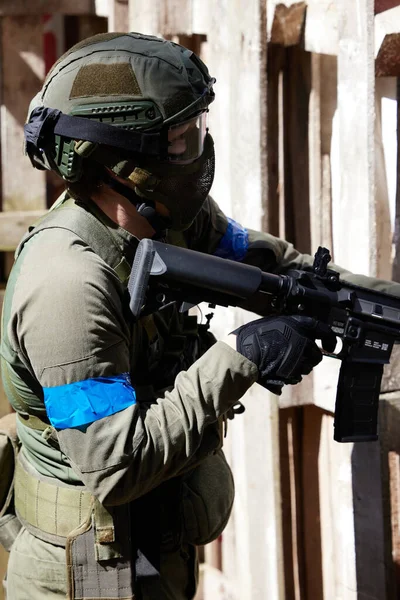 Minsk Belarus Mei 2021 Rapportage Van Een Echt Airsoft Spel — Stockfoto