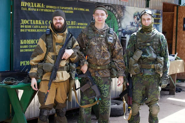 Minsk Vitryssland Maj 2021 Rapportering Riktig Airsoft Spel Skog Med — Stockfoto