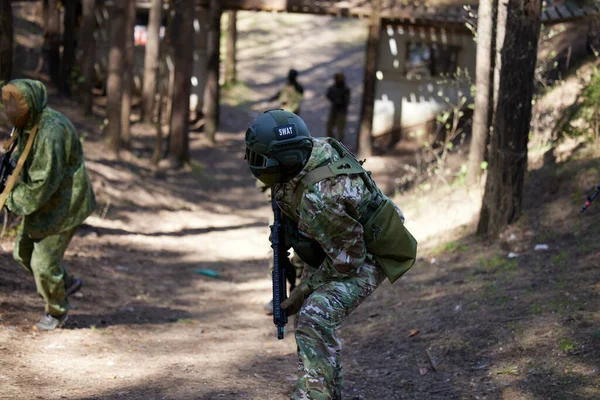 Minsk Biélorussie Mai 2021 Reportage Vrai Jeu Airsoft Dans Une — Photo