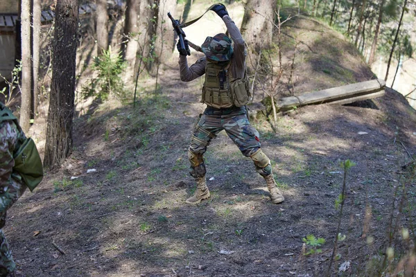 Minsk Biélorussie Mai 2021 Reportage Vrai Jeu Airsoft Dans Une — Photo