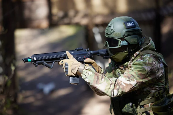 Minsk Belarus Mei 2021 Rapportage Van Een Echt Airsoft Spel — Stockfoto