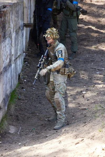 Minsk Belarus Mei 2021 Rapportage Van Een Echt Airsoft Spel — Stockfoto