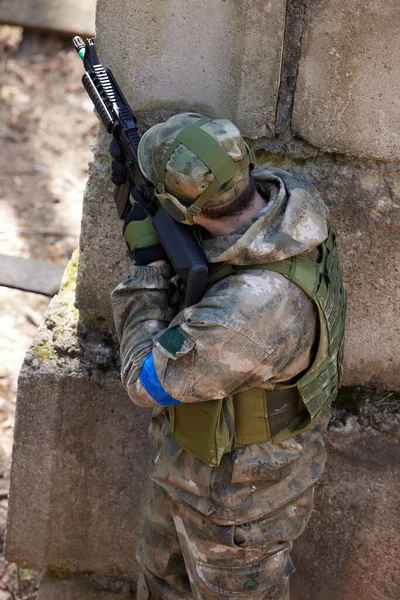 Minsk Weißrussland Mai 2021 Berichterstattung Über Ein Echtes Airsoft Spiel — Stockfoto