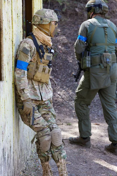 Minsk Belarus Mei 2021 Rapportage Van Een Echt Airsoft Spel — Stockfoto