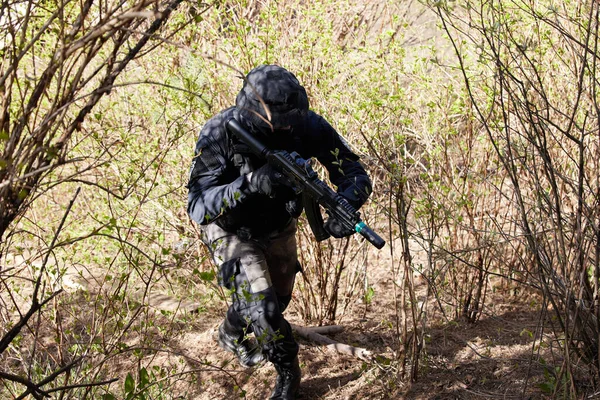 Minsk Bielorrússia Maio 2021 Relato Verdadeiro Jogo Airsoft Uma Floresta — Fotografia de Stock