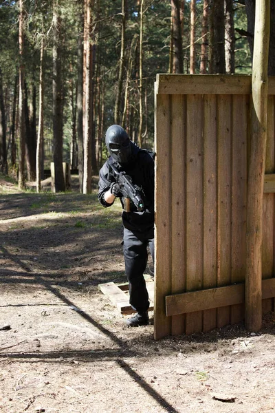 Minsk Bielorrússia Maio 2021 Relato Verdadeiro Jogo Airsoft Uma Floresta — Fotografia de Stock