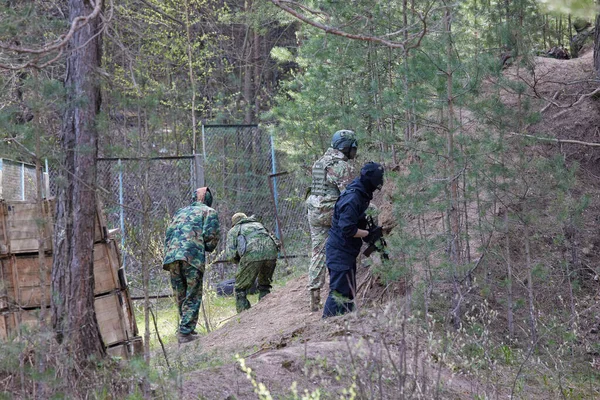 Minsk Biélorussie Mai 2021 Reportage Vrai Jeu Airsoft Dans Une — Photo