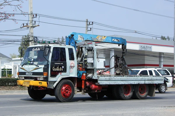 Caminhão com guindaste da Nim Ver Seng Transporte 1988 empresa — Fotografia de Stock