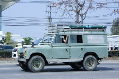 Eski özel araba. Land Rover kamyon. 