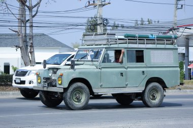 Eski özel araba. Land Rover kamyon. 