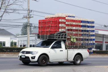 Kamyon Songsang şirketin tavuk taşıma için.