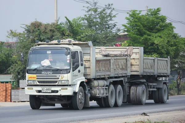 Trailer dump truck of Chiangmai Concrete product company — Stock Photo, Image