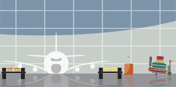 Vektör çizim Havaalanı sahne içinde — Stok fotoğraf