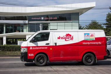 Chiangmai, Tayland - 13 Kasım 2020: BAŞKAN BAKERY 'İN Hızlı Teslimat Minibüsü ).
