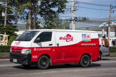 Chiangmai, Tayland - 13 Kasım 2020: BAŞKAN BAKERY 'İN Hızlı Teslimat Minibüsü ).