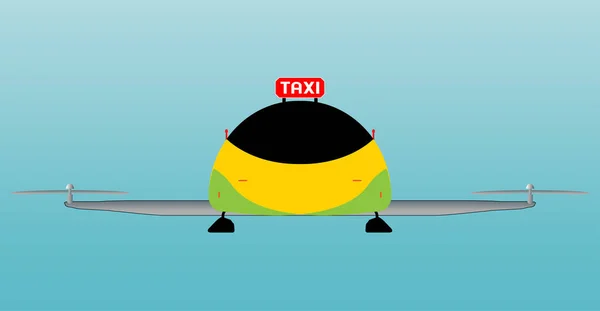 Taxi Drone Negro Amarillo Inteligente — Archivo Imágenes Vectoriales
