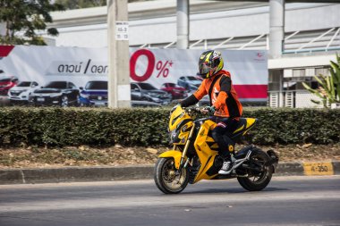 Chiangmai, Tayland - 19 Ocak 2021: Er Honda MSX Motosiklet. 1001 no 'lu yolda, Chiangmai İş Alanından 8 km uzakta..