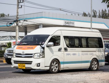 Chiangmai, Tayland - 9 Şubat 2021 Van Route Bangkok ve Ayutthaya. 1001 no 'lu yolda, Chiangmai İş Alanından 8 km uzakta..