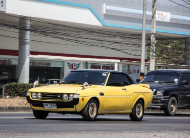 Chiangmai, Tayland - 5 Mart 2021: Özel araba, Eski Toyota Celica LT. Fotoğraf 121 no 'lu yolda, Tayland şehir merkezine yaklaşık 8 km uzaklıkta..
