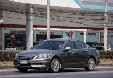 Chiangmai, Tayland - 5 Mart 2021 Özel araba Honda Antlaşması. 1001 no 'lu yolda. Chiangmai İş Alanından 18 km uzakta..