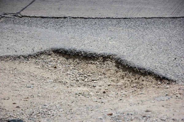 Close Shot Dirty Damage Asphalt Road — Stock Photo, Image