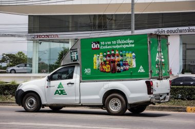 Chiangmai, Tayland - 2 Haziran 2021: AJEi Kola Şirketi 'nin Kamyonu. 1001 no 'lu yolda, Chiangmai İş Alanından 8 km uzakta..