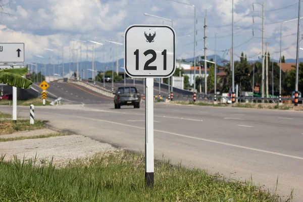 Chiangmai Thailand July 2021 Sign Highway Road 121 Third Ring — Stock Photo, Image