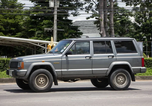 Chiangmai Tailandia Julio 2021 Jeep Privado 4X4 Cherokee Coche Carretera — Foto de Stock