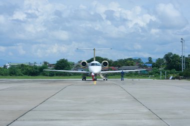 Uçak uçuş önce kontrol Pbair kaptanı