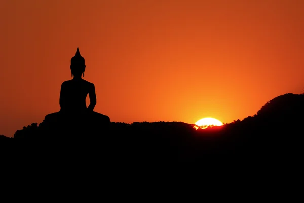 Sunset dan Buddha — Stok Foto