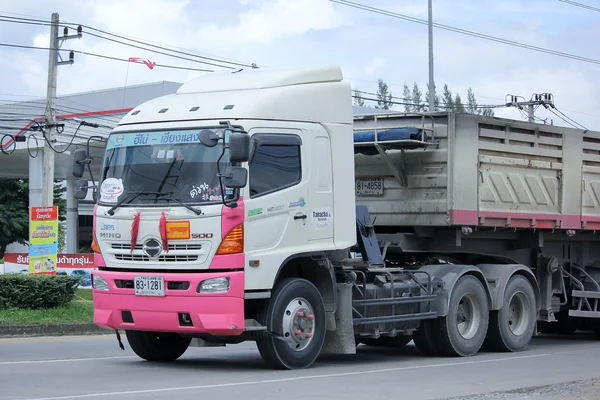 Trailer dump truck of Tanachai company. — Stock Photo, Image