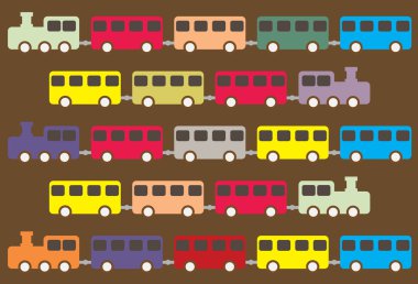Vintage buhar tren desen