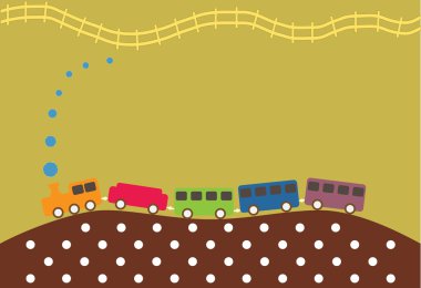 Vintage buhar tren desen