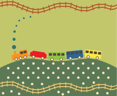 Vintage buhar tren desen