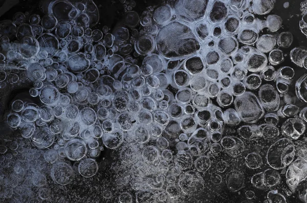 Lód z tło bubbles — Zdjęcie stockowe