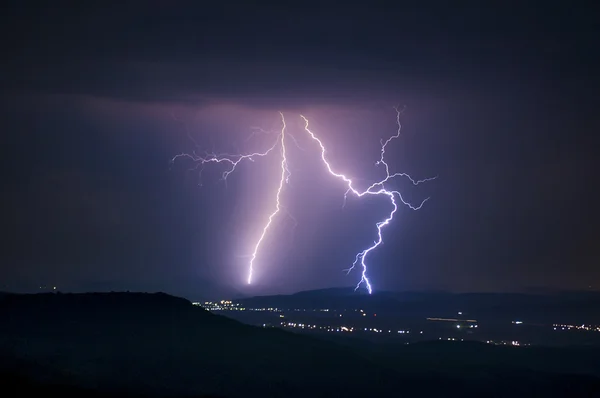 Lightning during a storm — Stock Photo, Image