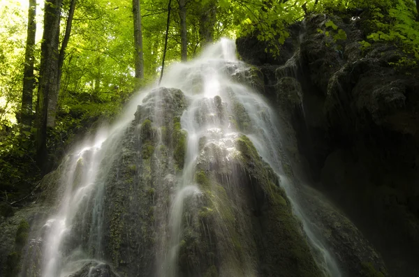 Waterval in groen bos — Stockfoto