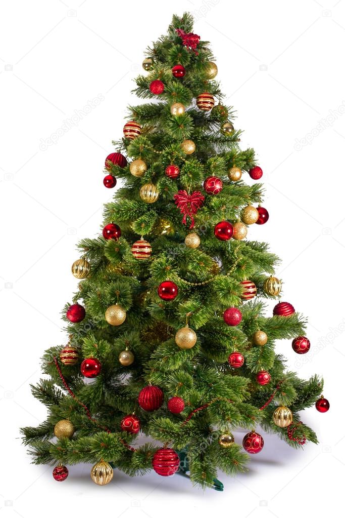 Ingericht kerstboom op witte achtergrond — Stockfoto © DeathLess 59355751