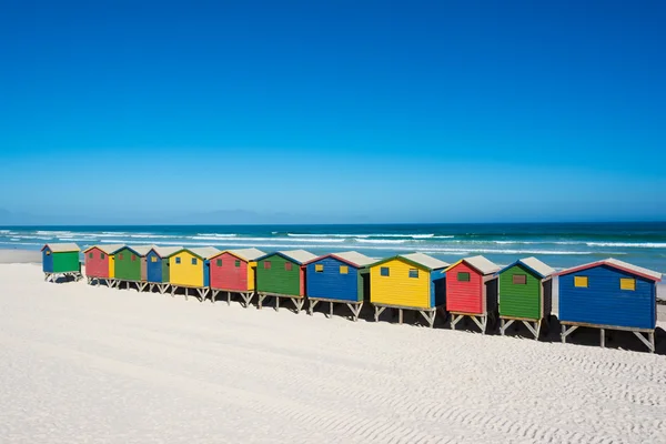 Casas de praia coloridas na Cidade do Cabo Fotografias De Stock Royalty-Free