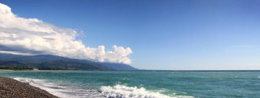 Beach Soçi'Karadeniz kıyısında. Rusya