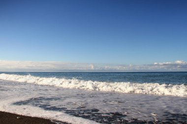 Beach Soçi'Karadeniz kıyısında. Rusya