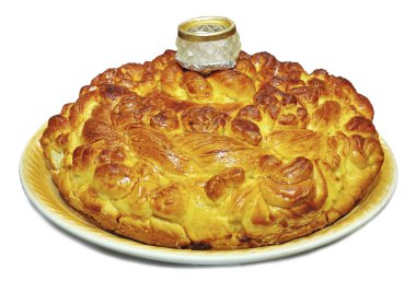 üzerine bir saltcellar tuz şenlikli somun