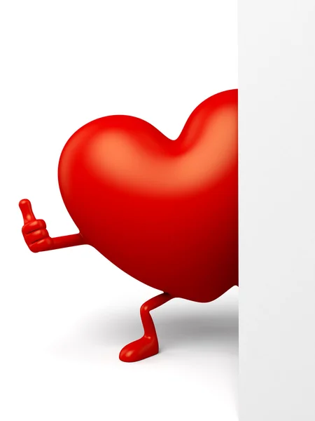 Heart,board, billboard — Stock Photo, Image