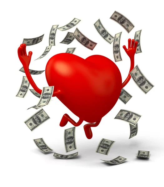 Dólar do coração, rico , — Fotografia de Stock