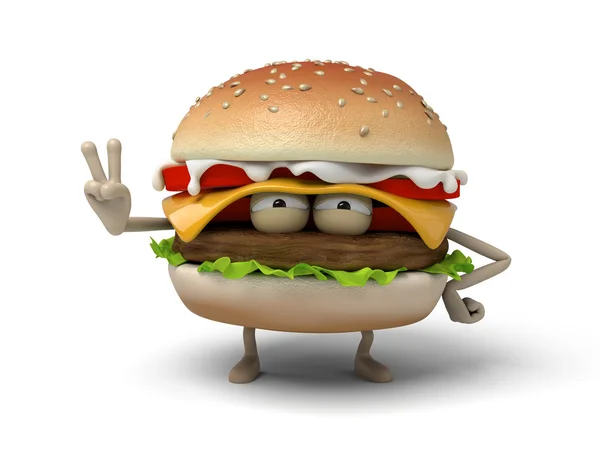 Hamburger, wygrać, radość — Zdjęcie stockowe
