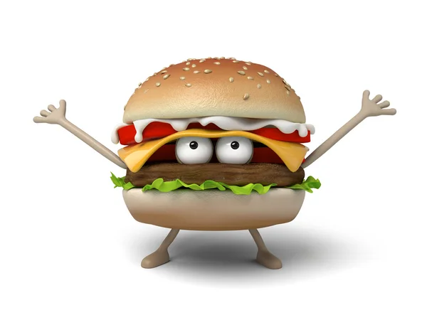 Hamburger, überrascht, warte — Stockfoto
