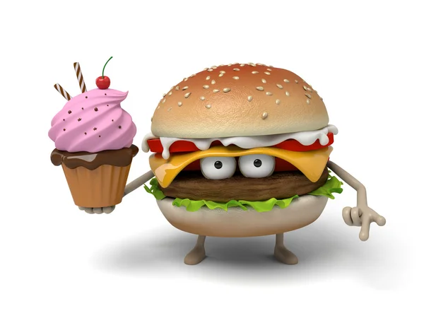 Hamburger,ice, cream — Stock Photo, Image