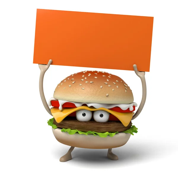 Hamburger,billboard, notice — Stock Photo, Image