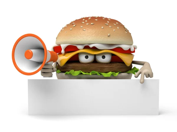 Hamburger, Sendung, Bekanntmachung, — Stockfoto