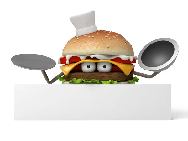 햄버거, 메뉴 보드, — 스톡 사진